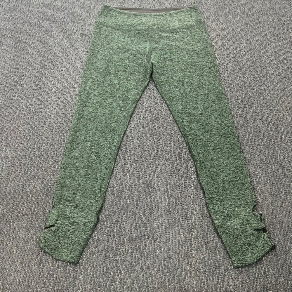 Beyond Yoga Womens Space Dye Lattice Cutout Leggings Forest Green Size L FA16AW